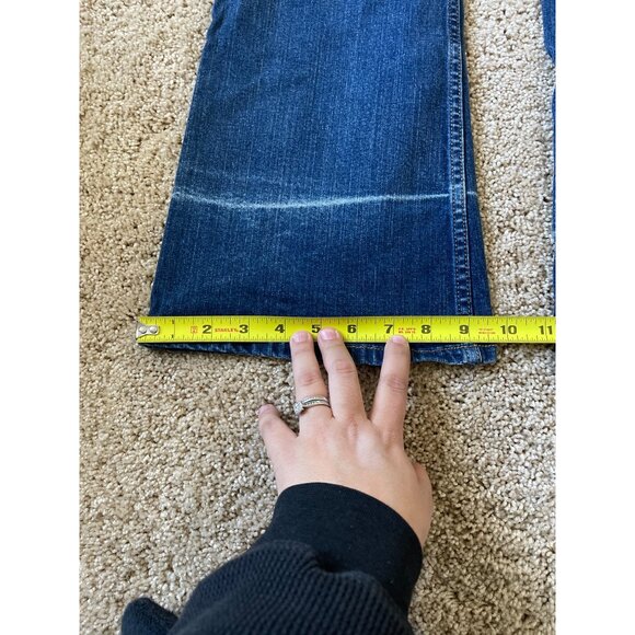 Mossimo Women's Wide Leg Flare Cotton Y2K Jeans Size 11 Blue Low Rise Denim - Picture 2 of 8